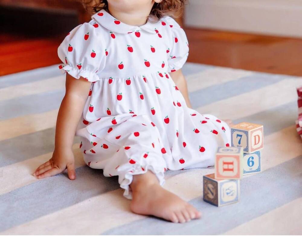 NEW BEAUFORT BONNET britt short sleeve romper in egerton apples